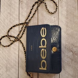 Bebe Navy Croc Crossbody